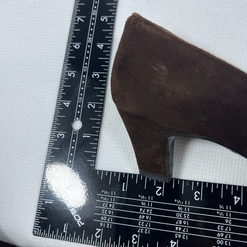Vintage Yves Saint Laurent Suede Rhinestone Pumps Brown Size - Picture 10 of 10